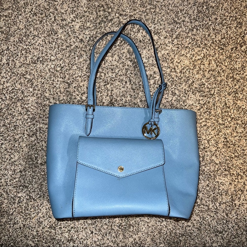 Michael Kors Jet Set Saffiano Leather Pocket Tote Bag